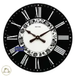 ساعت دیواری Rhythm ریتم مدل شیشه ای مشکی و سفید
